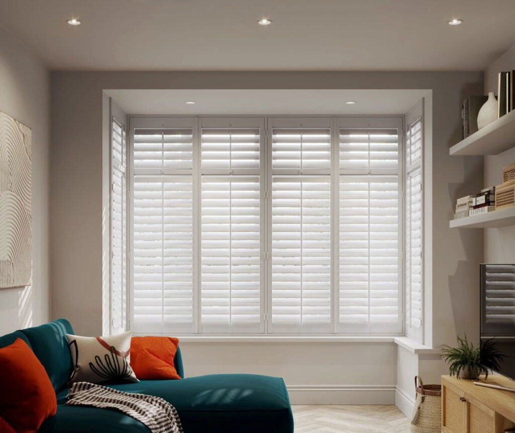 hardwood shutters in white